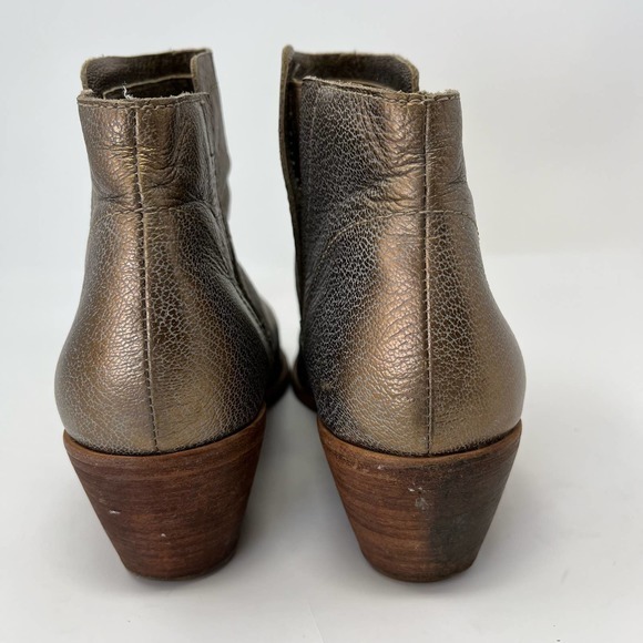 Joie Jodi Gold Metallic Leather Boots Booties Flaw Size Euro 40 - US 10 - Picture 2 of 8